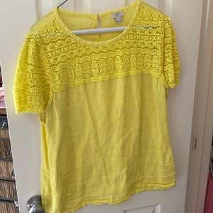 Yellow jcrew linen shirt